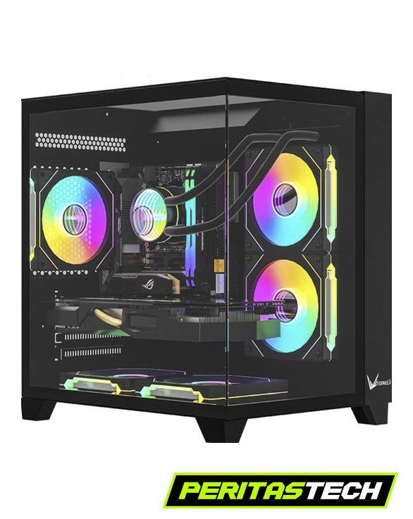 gabinete gamer formula v crystal z9m floe black m atx 5 fanes