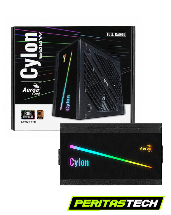 FUENTE AEROCOOL CYLON 600W RGB 80 PLUS BRONZE