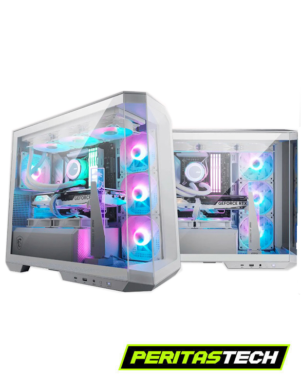 GABINETE MSI MAG PANO M100R PZ WHITE SUP RAD 360MM 4 FANES ARGB MICRO ATX