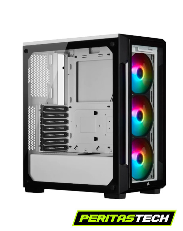 GABINETE CORSAIR ICUE 220T ATX WHITE 3 FANS ARGB