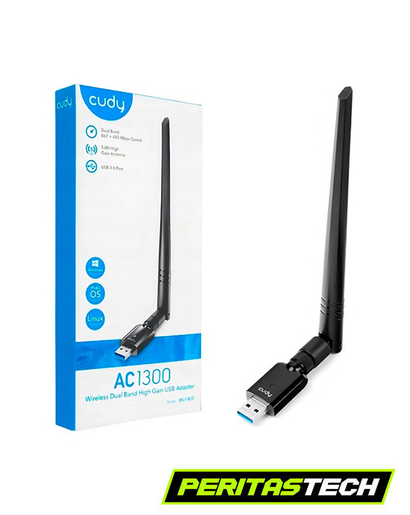 ADAPTADOR WIFI USB 3.0 CUDY AC1300 HIGH GAIN 5DBI