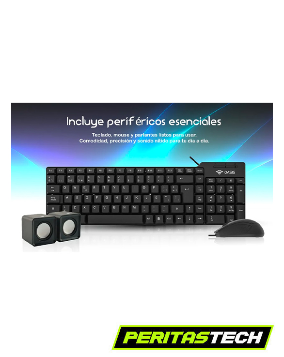 GABINETE COMPACTO OASIS ZAFIR + 550W KIT TEC MOUSE PARLANTES - Imagen 3