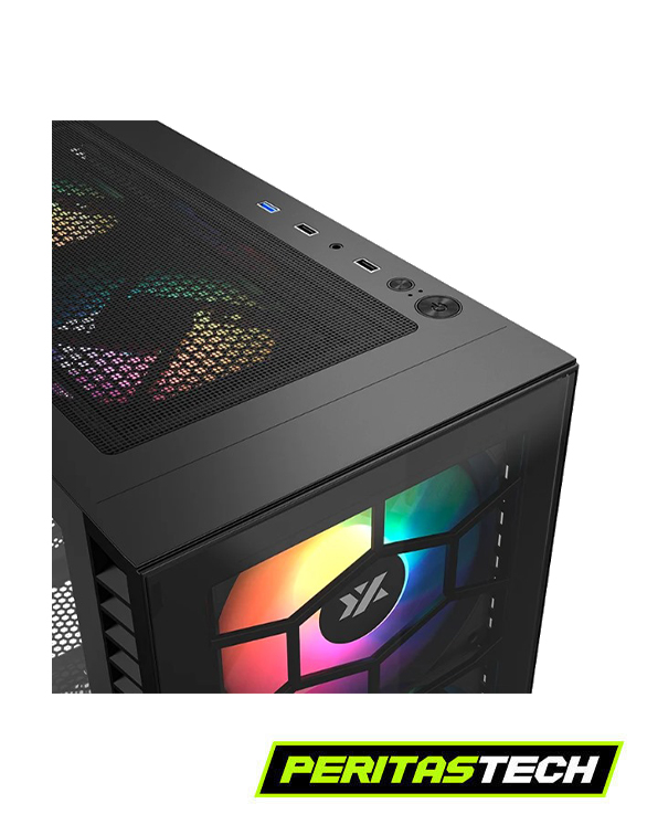 GABINETE XYZ AIRONE 100 MESH 6 FANES 120MM ARGB BLACK - Imagen 7