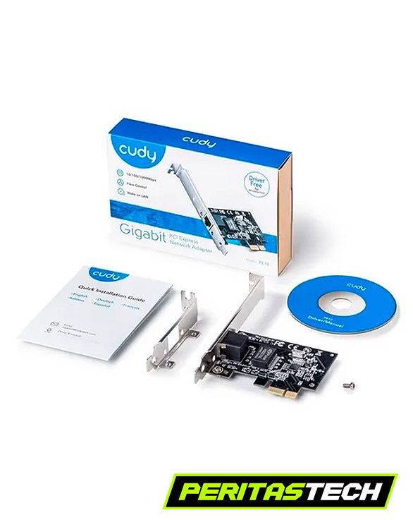 PLACA DE RED CUDY GIGABIT 10/100/1000 PCIE P10