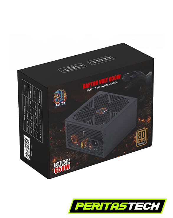 FUENTE RAPTOR VOLT 650W 80+ BRONCE PFC ACTIVO
