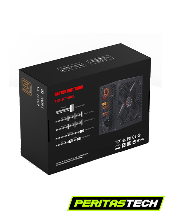 FUENTE RAPTOR VOLT 750W 80+ BRONCE PFC ACTIVO - Imagen 2
