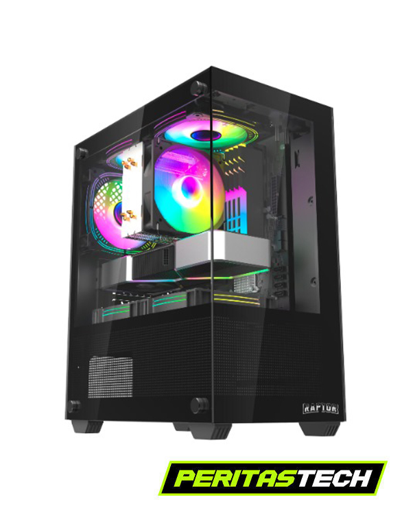 GABINETE GAMER RAPTOR NOVA PRIME M-ATX VIEW 270 TG + 3FANS ARGB