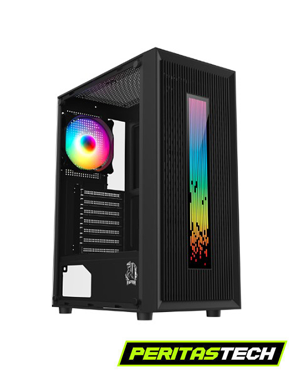 GABINETE GAMER RAPTOR VORTEX MESH ARGB 1 FAN + V/TEMPLADO