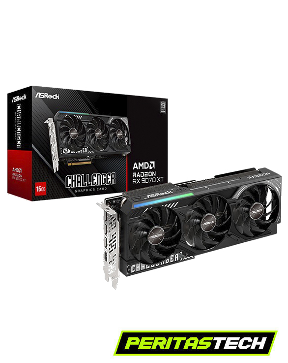 PLACA DE VIDEO RADEON RX 9070 XT 16GB ASROCK CHALLENGER 3 F