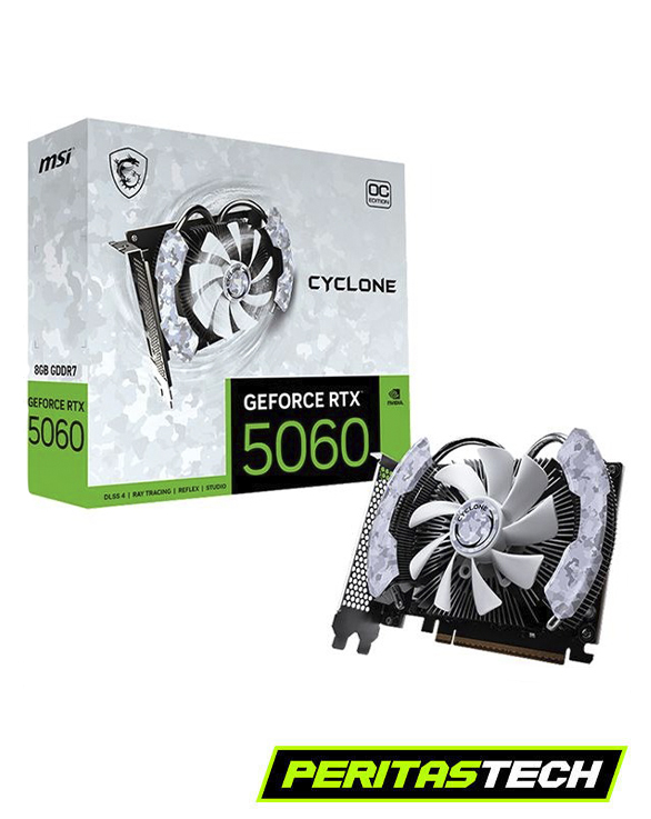 PLACA DE VIDEO RTX 5060 8GB GDDR7 MSI CYCLONE OC EDITION