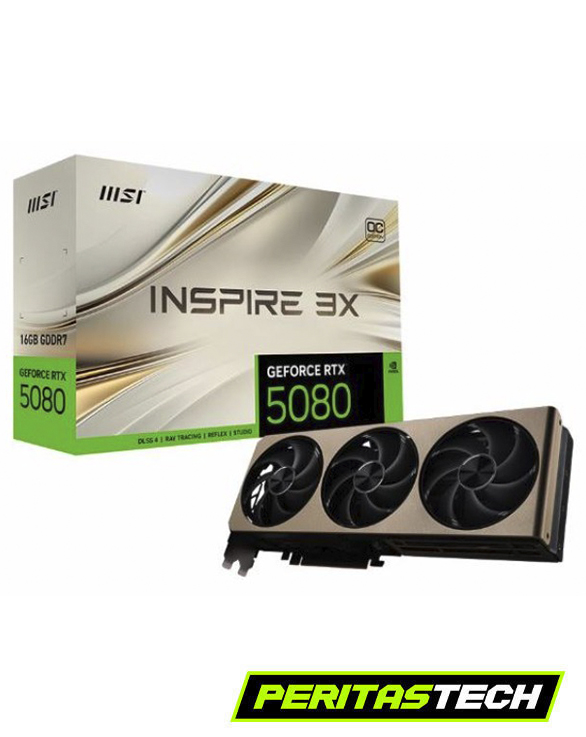 PLACA DE VIDEO RTX 5080 16GB GDDR7 MSI INSPIRE 3X OC EDITION