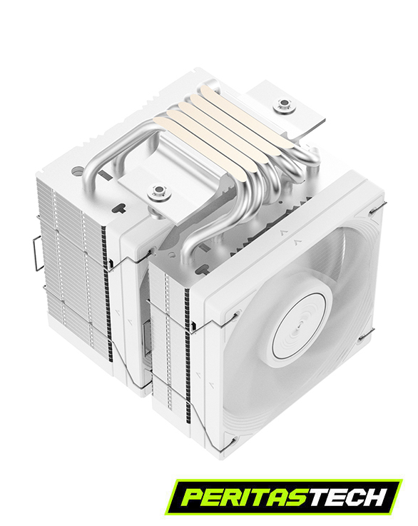 CPU COOLER JIUSHARK JF500 RUBY WHITE NO LED DUAL FAN 220W - Imagen 3