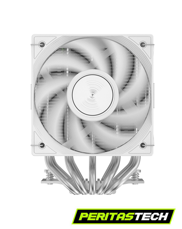 CPU COOLER JIUSHARK JF500 RUBY WHITE NO LED DUAL FAN 220W - Imagen 4