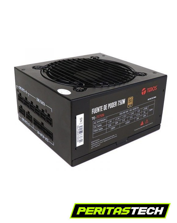 FUENTE DE PODER TEROS 750W 80 PLUS GOLD FULL MODULAR TE-7175N