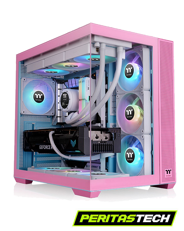 GABINETE THERMALTAKE VIEW 380 TG C/COOLERS X4 ARGB BUBBLE PINK
