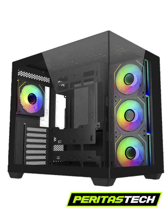 GABINETE GAMER COOLERMASTER ELITE 681 DUAL CHAMBER 4 FANES ARGB BLACK