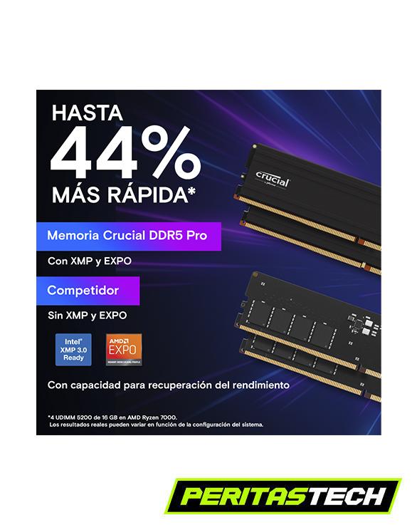 MEMORIA RAM 48GB 2X24 6000 MHZ CRUCIAL PRO BLACK EDITION - Imagen 4
