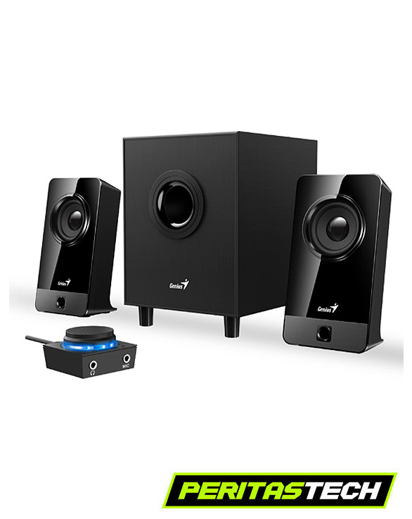 PARLANTES GENIUS SW 2.1 300X 10W RMS REALES NEGRO