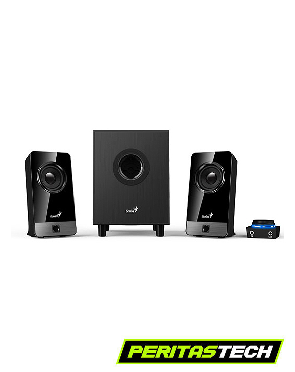 PARLANTES GENIUS SW 2.1 300X 10W RMS REALES NEGRO - Imagen 2
