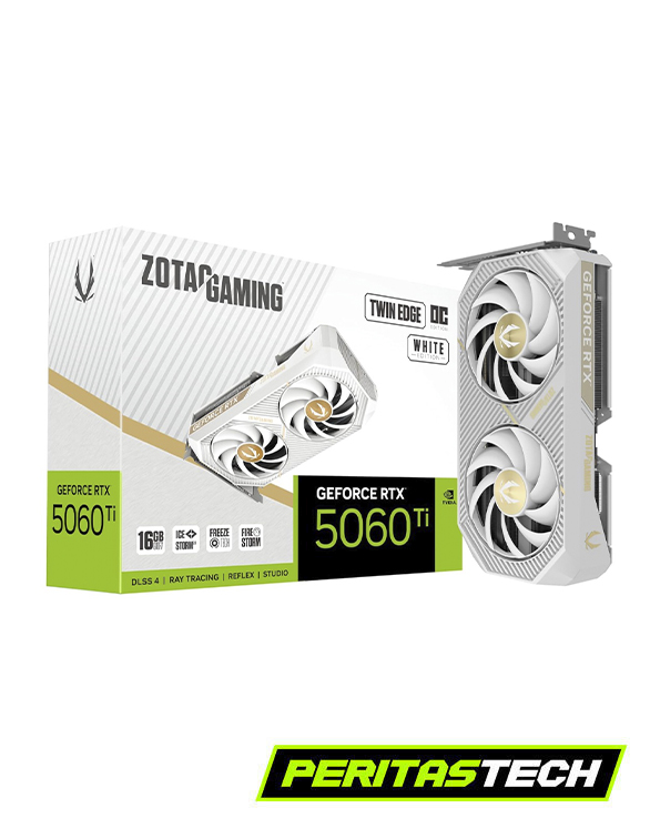 PLACA DE VIDEO RTX 5060 TI 16GB GDDR7 ZOTAC TWIN EDGE OC WHITE