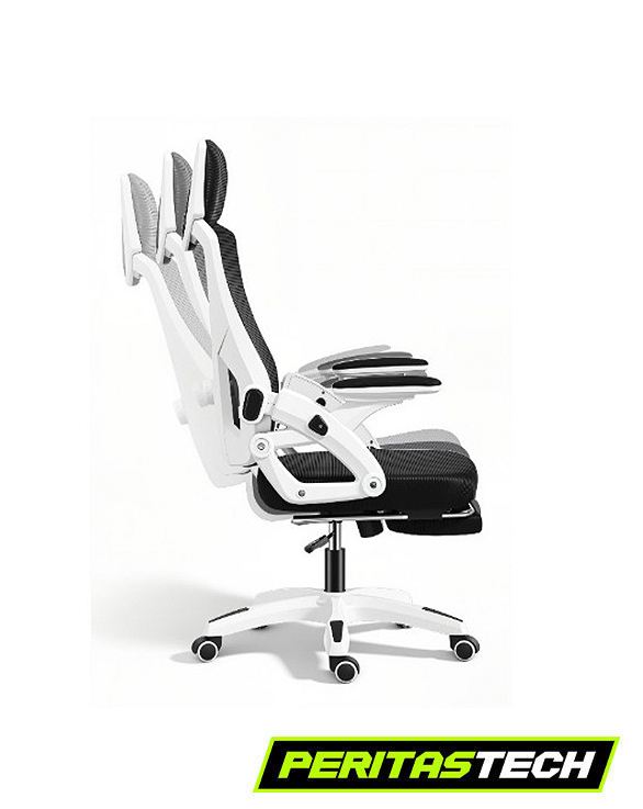 SILLA ERGONOMICA CON APOYA PIES HC-SL01-BLANCO Y NEGRO - Imagen 3