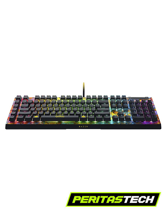 TECLADO GAMER RAZER BLACKWIDOW V4 X POKEMON EDITION SWITCHES OPTICAL CLICKY - Imagen 2