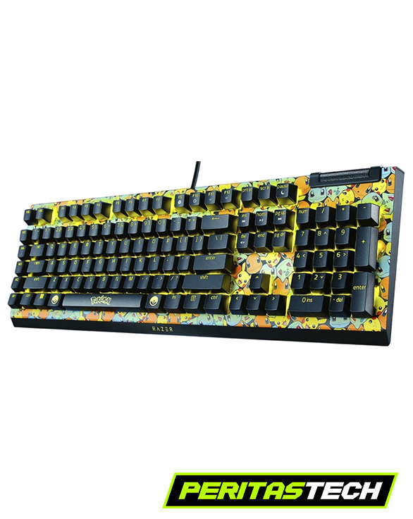 TECLADO GAMER RAZER BLACKWIDOW V4 X POKEMON EDITION SWITCHES OPTICAL CLICKY - Imagen 4