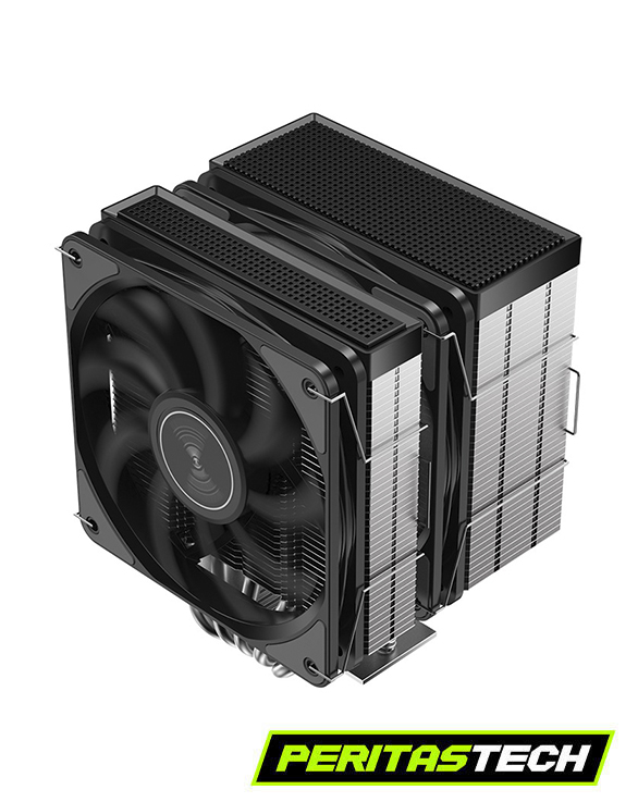 CPU COOLER JIUSHARK JF500 RUBY BLACK NO LED DUAL FAN 220W