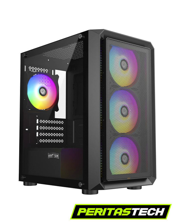 GABINETE GAMER RAPTOR INFINITY MESH TG X2 4 FANES