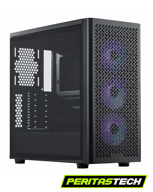 GABINETE COOLERMASTER ELITE 502 MESH 3 FANES ARGB BLACK