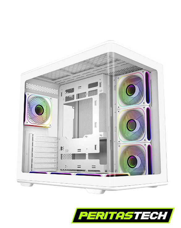 GABINETE COOLERMASTER ELITE 600 4 FANES ARGB INFINITE CURVE GLASS WHITE