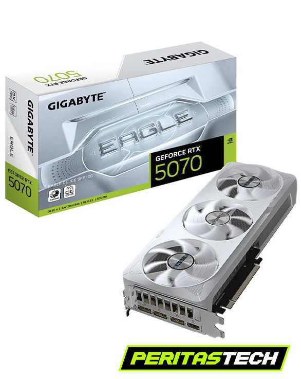 PLACA DE VIDEO RTX 5070 12GB GDDR7 GIGABYTE EAGLE ICE WHITE EDITION
