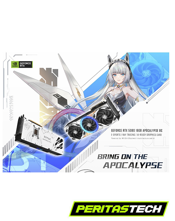 PLACA DE VIDEO RTX 5080 16GB GDDR7 ZOTAC APOCALYPSE OC WHITE & BLACK ARGB - Imagen 7