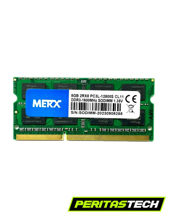 MEMORIA RAM SO DIMM NOTEBOOK 8GB 1600 MHZ DDR3 1.5VOL MARCA MERX