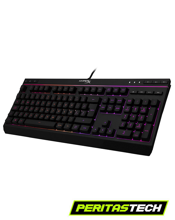 teclado gamer hyper x alloy core rgb en español color negro