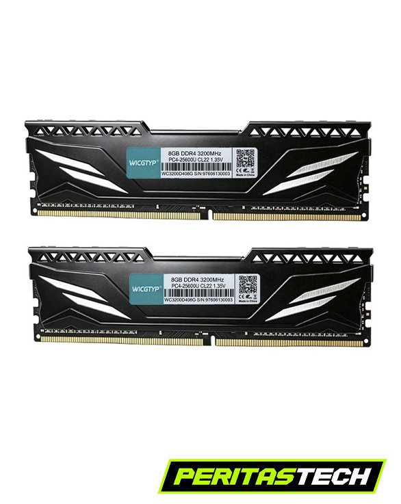 MEMORIA RAM 16GB 2 X 8GB 3200MHZ WICGTYP CON DISIPADOR