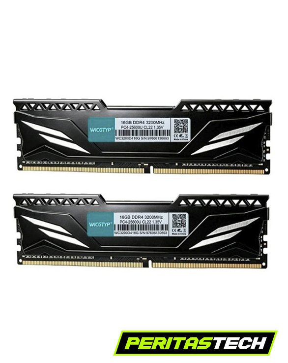 MEMORIA RAM 32GB 2X16GB 3200MHZ WICGTYP CON DISIPADOR NEGRO