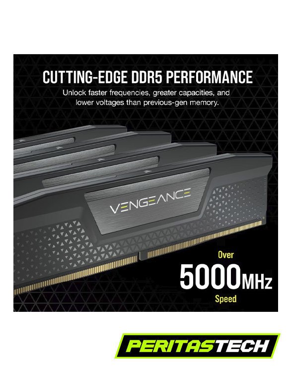 MEMORIA RAM 32GB 2X16 6000 MHZ CORSAIR VENGEANCE BLACK DDR5 C38