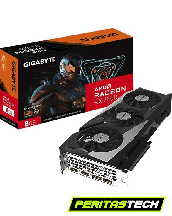 PLACA DE VIDEO RX 7600 8GB GDDR6 GAMING OC 3 FANES GIGABYTE