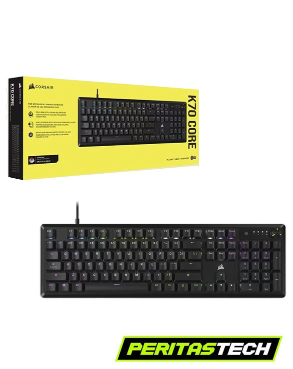 telcado gamer corsair k70 core rgb 100 swich mlx red linear