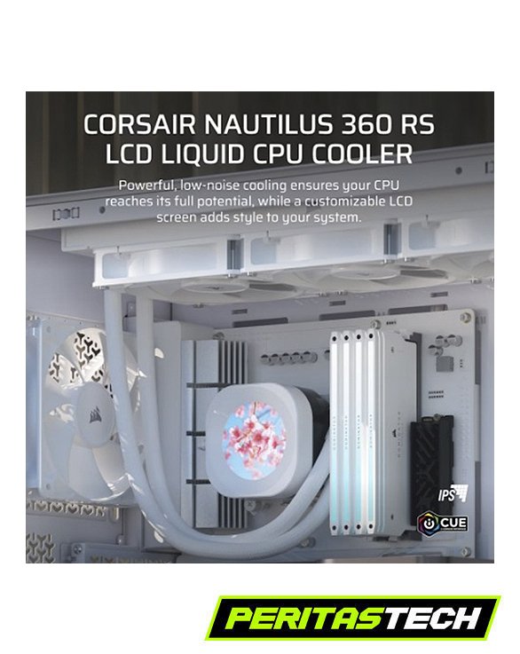 WATERCOOLING CORSAIR NAUTILUS 360 RS LCD WHITE CON PANTALLA - Imagen 7