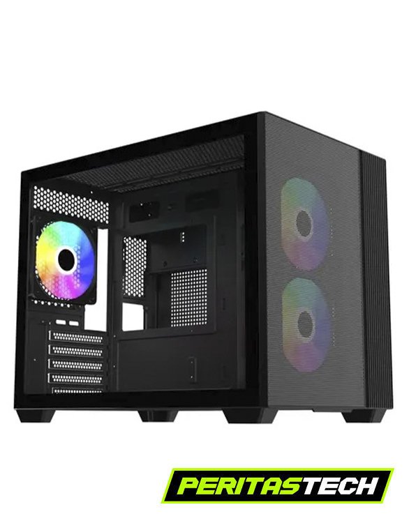 GABINETE COOLER MASTER ELITE 461 BLACK M-ATX DUAL CHAMBER TG 3 FANES ARGB