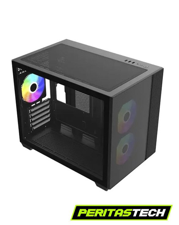 GABINETE COOLER MASTER ELITE 461 BLACK M-ATX DUAL CHAMBER TG 3 FANES ARGB