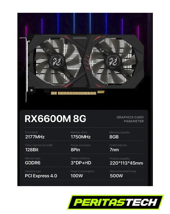 PLACA DE VIDEO RADEON RX6600M 8GB GDDR6 PELADN DUAL - Imagen 8