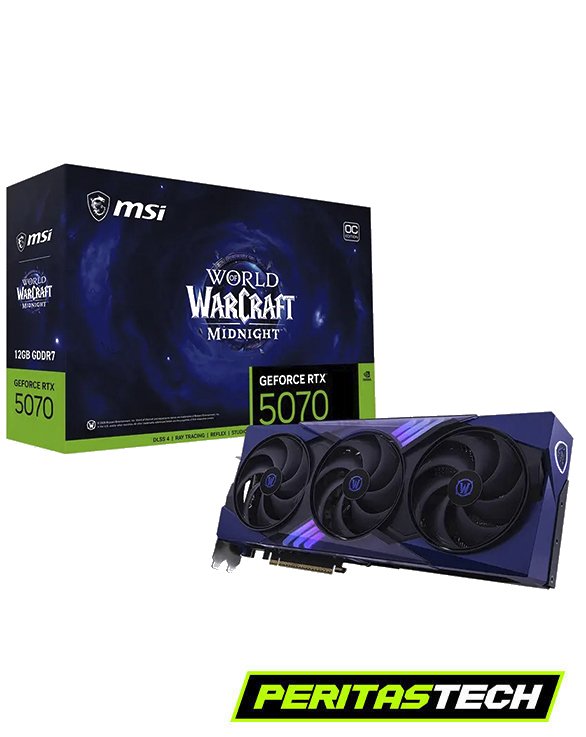 PLACA DE VIDEO RTX 5070 12GB GDDR7 WOW MIDNIGHT VOID EDITION MSI