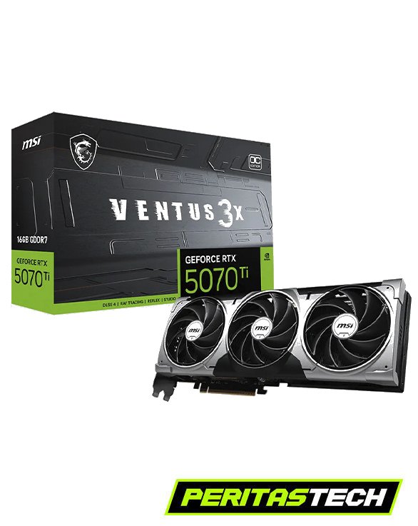 PLACA DE VIDEO RTX 5070 TI 16GB GDDR6X MSI VENTUS 3X OC EDITION