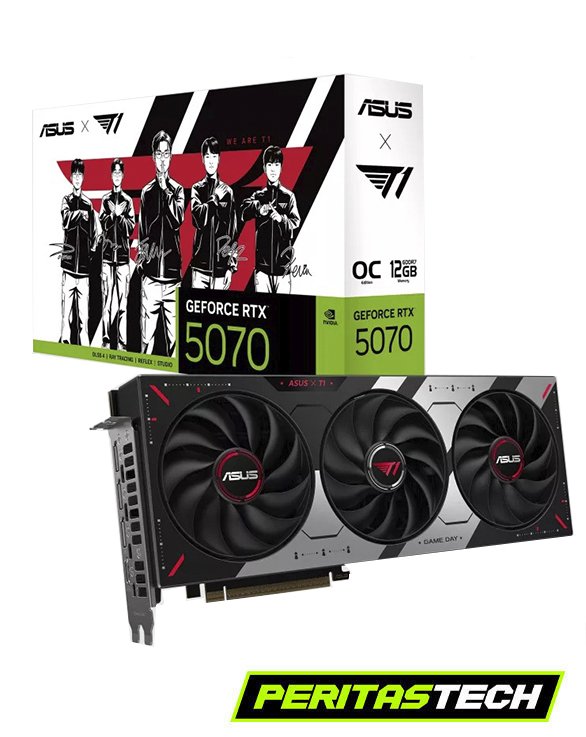 PLACA DE VIDEO RTX 5070 12GB GDDR7 ASUS T1 OC EDITION 3 FANES
